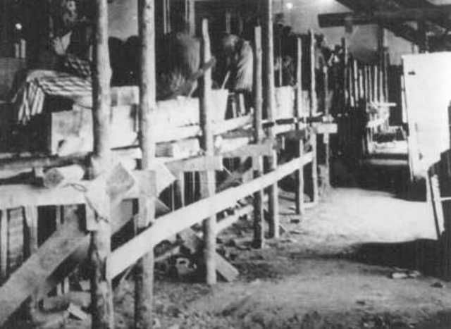 Prisoners at forced labor in the brick factory at Neuengamme concentration camp